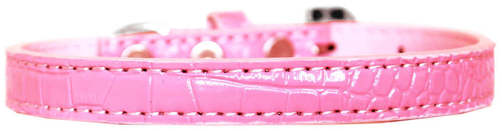 Wichita Plain Croc Dog Collar Light Pink Size 16